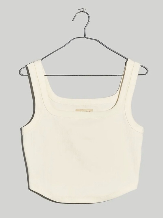 Madewell Tops - Madewell Tailored Crop Tank in Sleekhold 
Lighthouse White